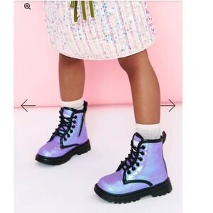 Lola + The Boys Like New Lavender‎ Sequin Combat Boots EU 32/US 1 swiftie